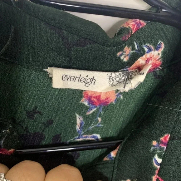 Anthropologie Everleigh Green Floral Dress Size Small - Picture 7 of 8